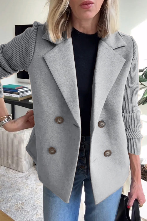 Claire™ | Elegant Knit-Sleeve Blazer