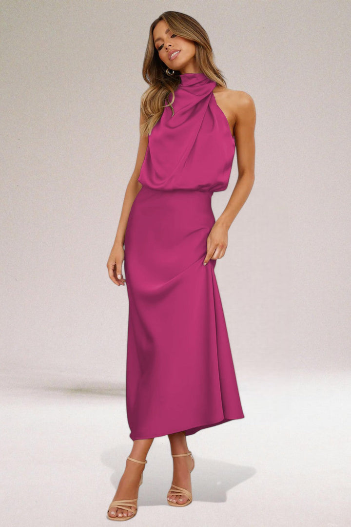 Claudia™ | Glamorous satin dress with halter