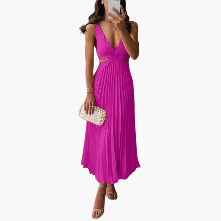 Sophie | Pleated Neckline Dress