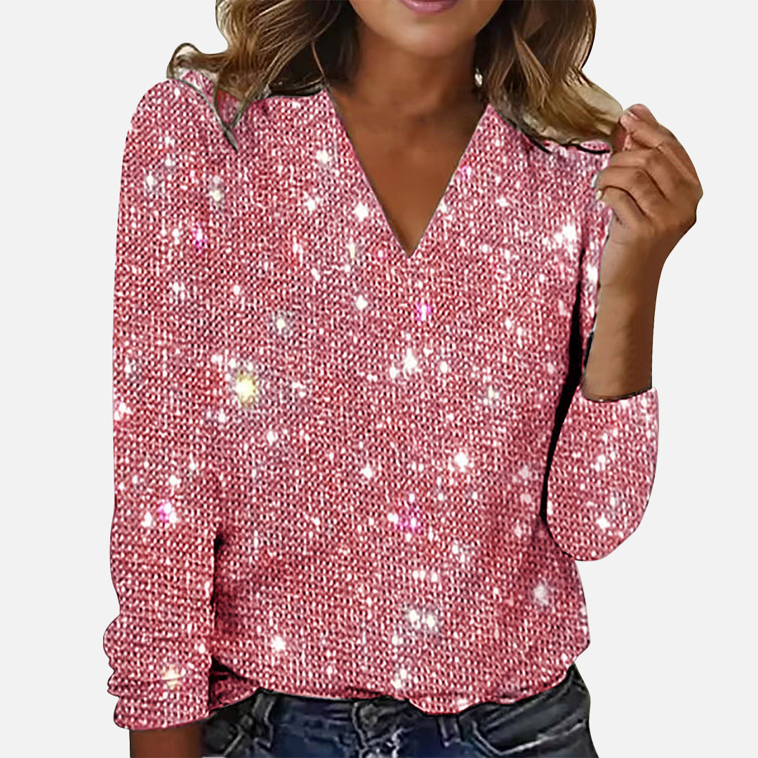 Bridget® | V-Neck Diamond Blouse