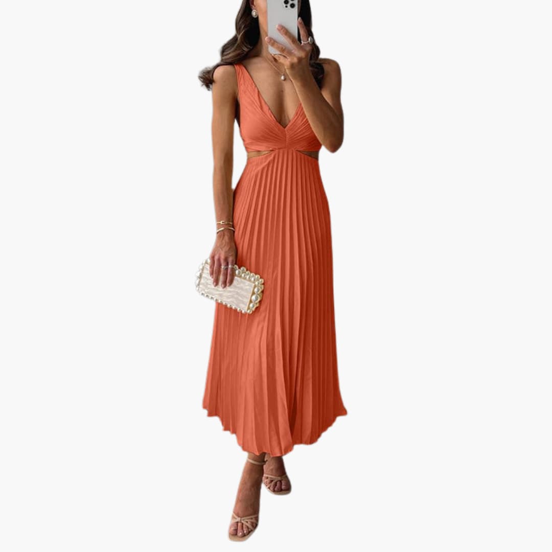 Sophie | Pleated Neckline Dress