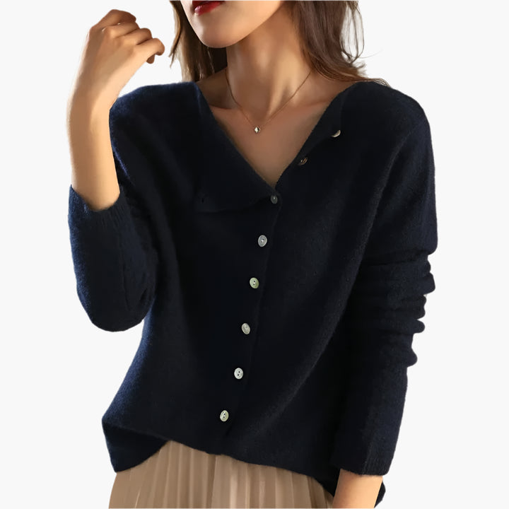 May® | Asymmetrical Button Sweater