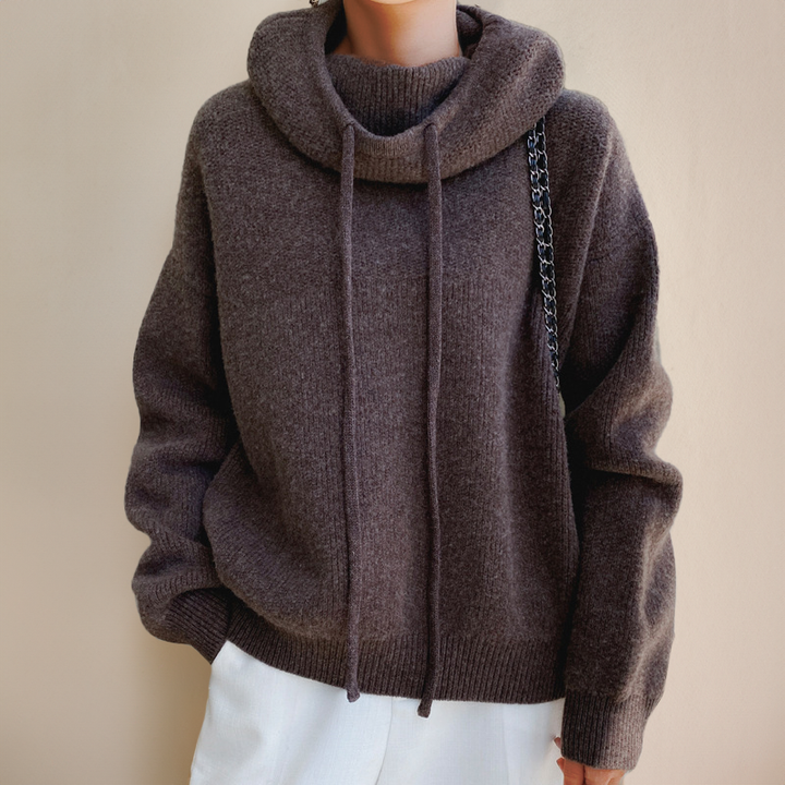 Naomi® | Oversized Knit Hoodie with Drawstring