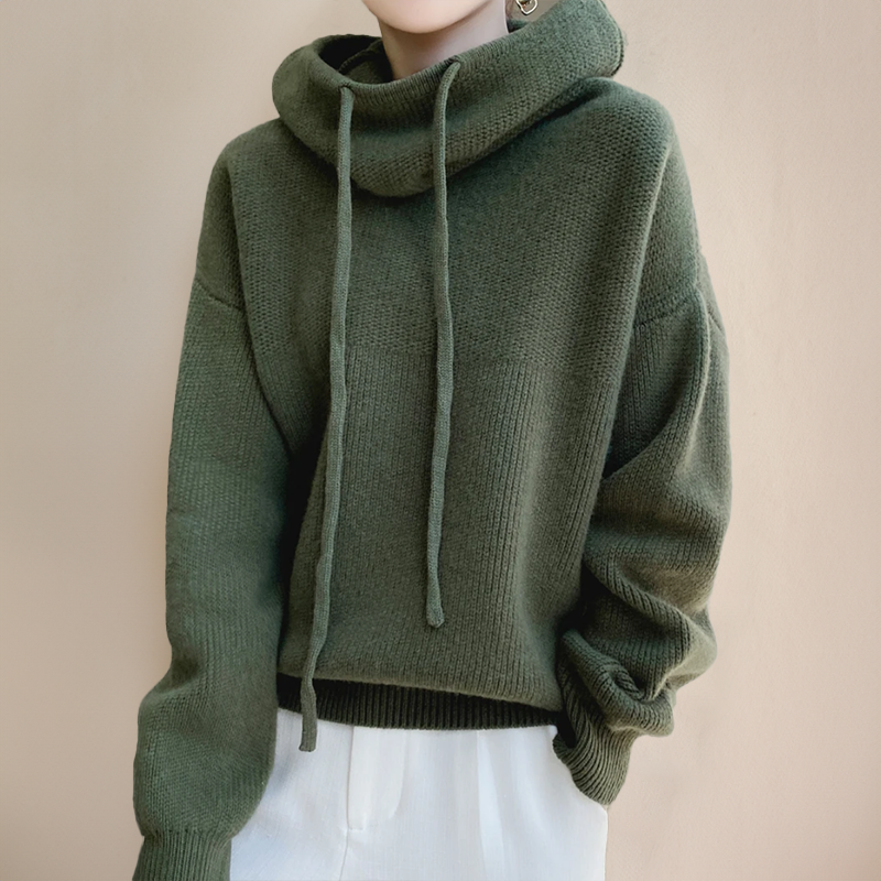 Naomi® | Oversized Knit Hoodie with Drawstring