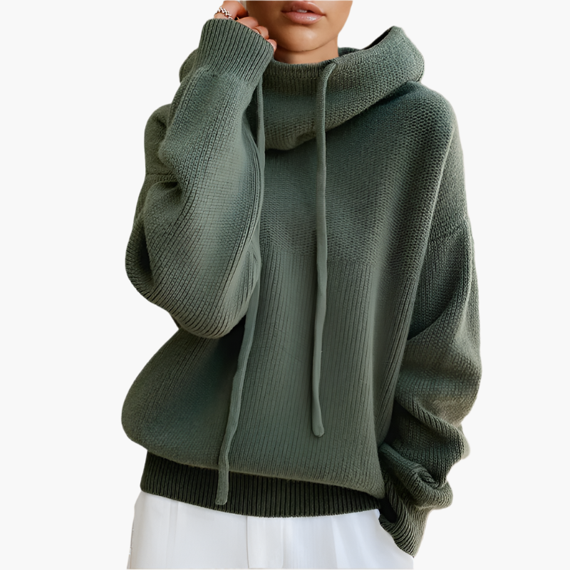 Phoebe ™ | Oversized Knit Hoodie with Drawstring