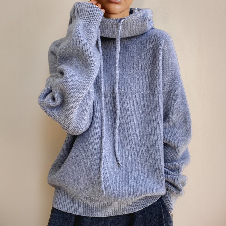 Naomi® | Oversized Knit Hoodie with Drawstring