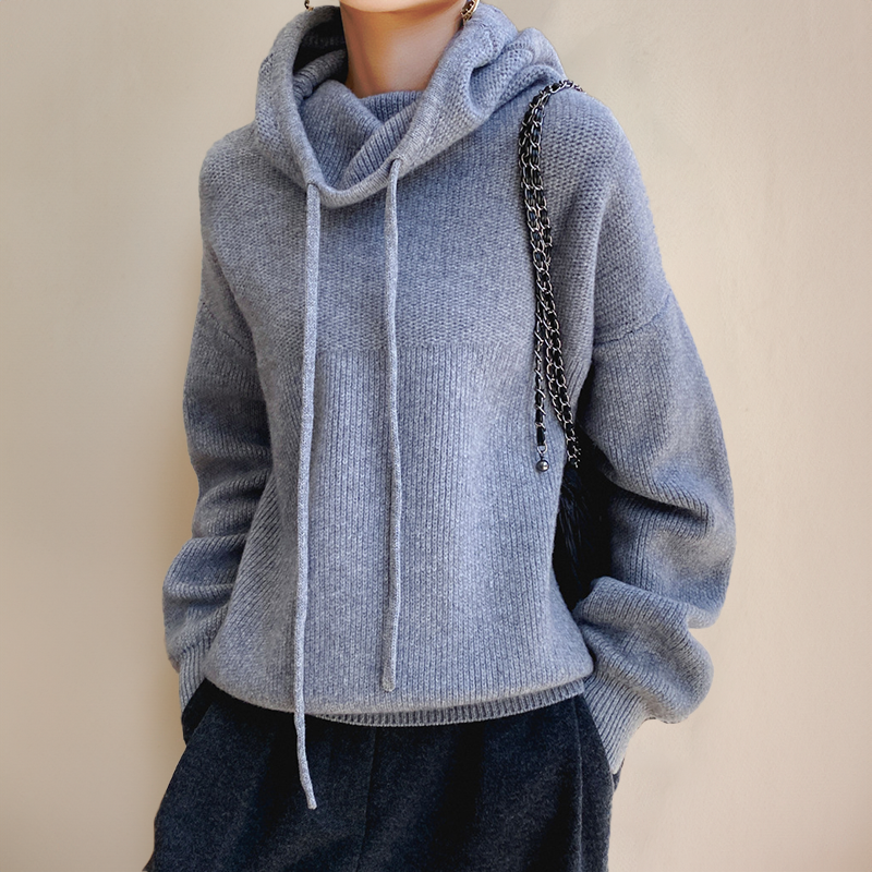 Phoebe ™ | Oversized Knit Hoodie with Drawstring