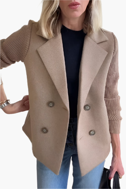 Claire™ | Elegant Knit-Sleeve Blazer